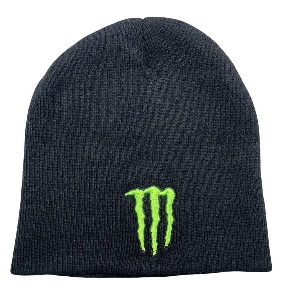 Vintage Y2K Otto Monster Logo Hat Beanie One Size Mens Black Knit Winter Grunge